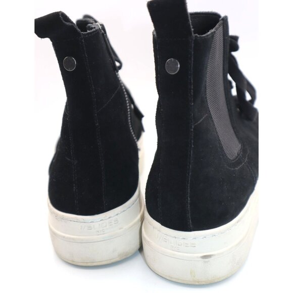 J/Slides Black Suede High Top Sneakers Streetwear Grunge Casual Lifestyle Sz10 - Picture 5 of 7
